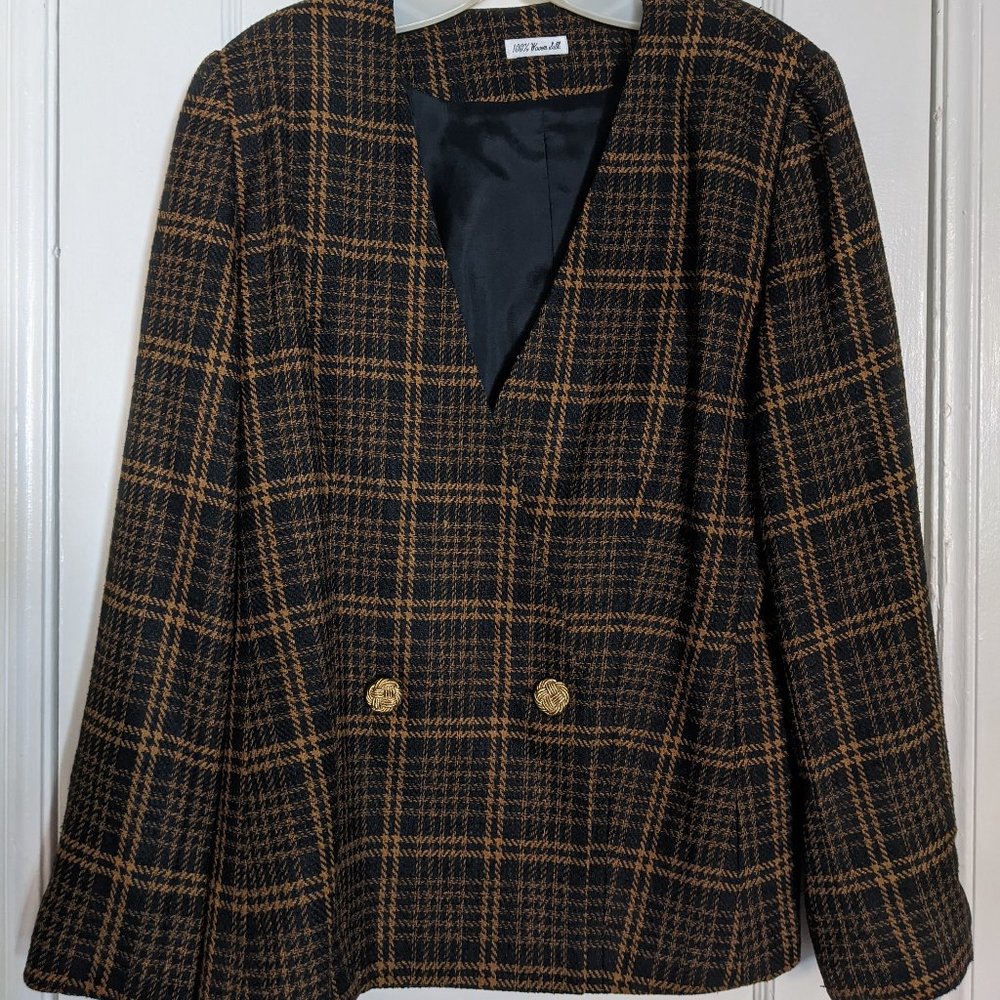 Ann May 100% Woven Silk Blazer - Size 10